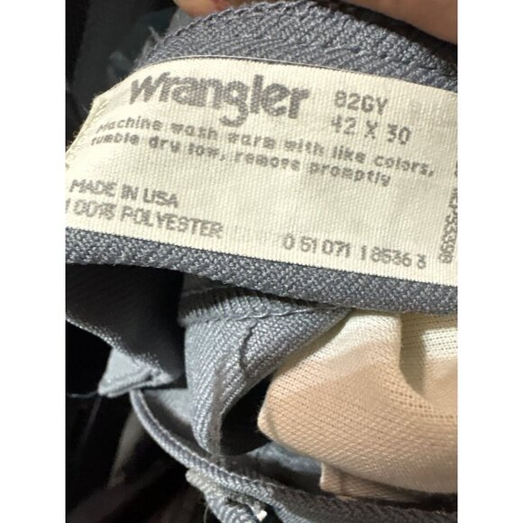 Wrangler Mens Gray Classic Fit Inseam Waist Polyester Vintage Retro Cowboy Wear - Picture 7 of 7